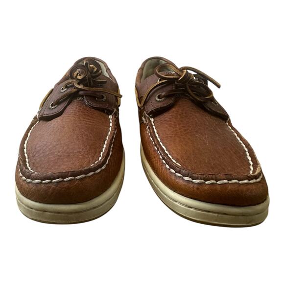 SPERRY Top Sider Classic Brown Leather Boat Fishercore Lace Up Shoe Women Sz 8.5 - Picture 2 of 7
